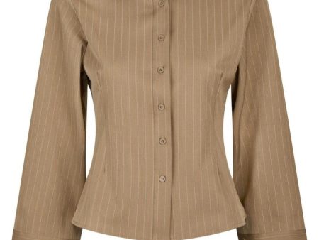 Forudbestilling - Neo Noir - Rosa Pinstripe Shirt 163561 - 125 - Dark Sand Online