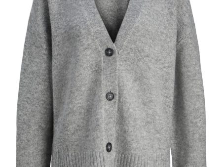 Jjxx - Jxiris Diverse Cardigan Knit Sn - 4637085 Grey Melange  Pale Green Neck Piping Fashion