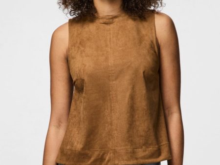 Pieces - Pcjuno Sl O-Neck Top Fsy - 4889516 Amber Brown on Sale