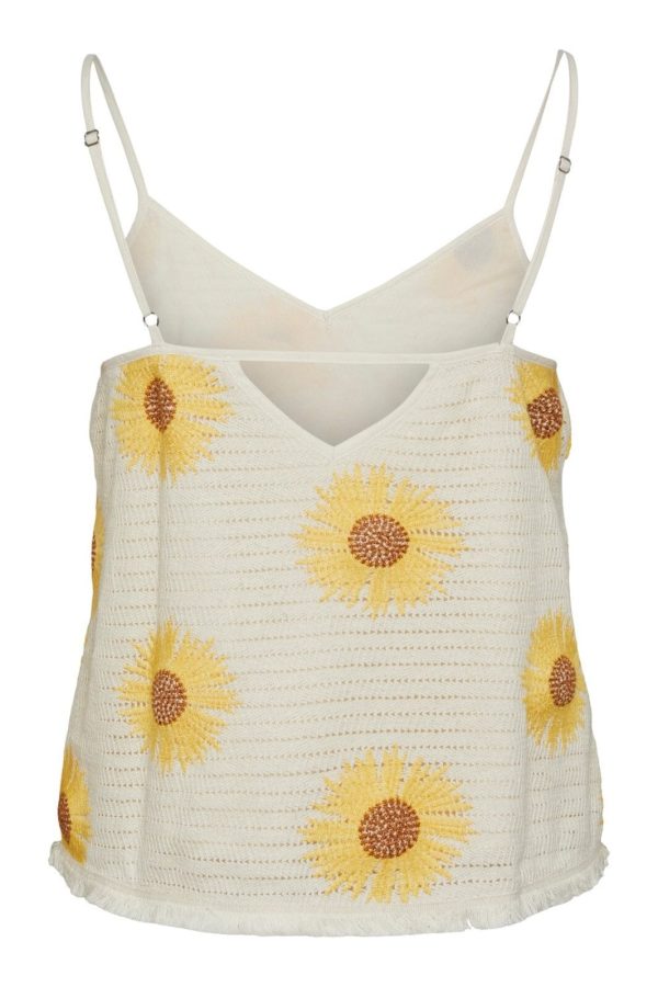 Y.A.S - Yassunflower Strap Top Fest - Birch w. embroidery Online Hot Sale