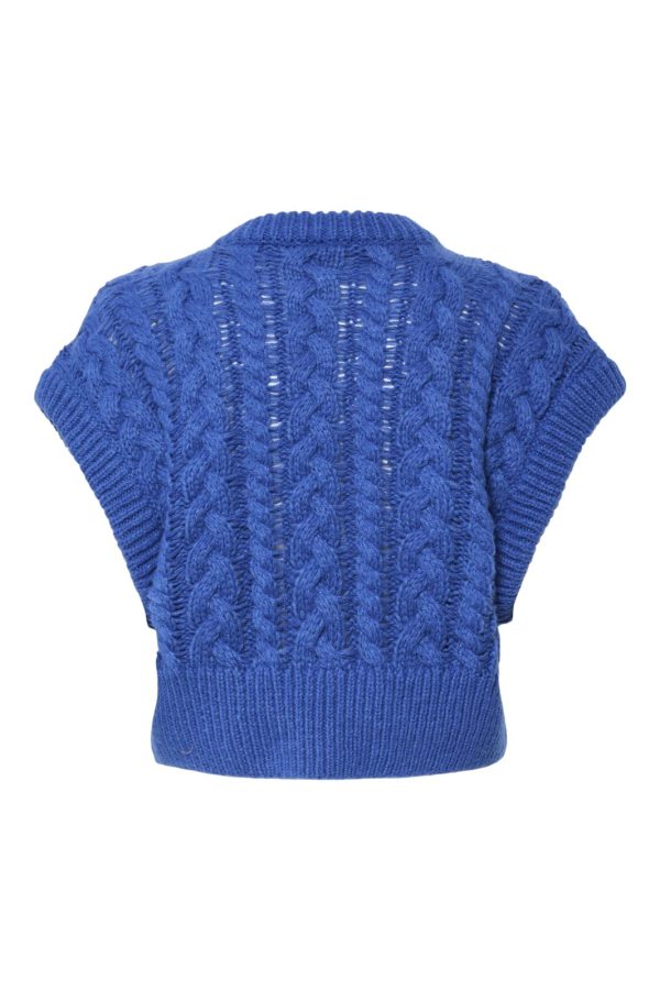 Pieces - Pcsitta Knit Vest - 4694882 Beaucoup Blue Hot on Sale