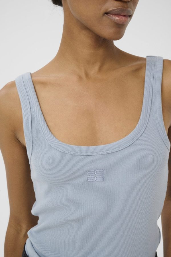 Forudbestilling - Gestuz - Gzdrew Logo Top 2.0 - 105098 Grey Blue on Sale