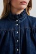 Forudbestilling - Second Female - Mina Denim Shirt 59309 - 5997 Blue denim Hot on Sale