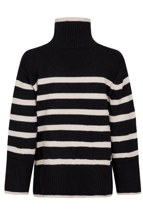 Neo Noir - Fanning Stripe Knit Blouse GZ - Black For Discount