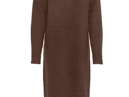 Pieces - PcJuliana Ls Rollneck Knit Dress Noos Bc - Chicory Coffee on Sale