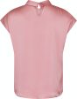 Neo Noir - Fleur Drapy Satin Blouse - Light Pink For Cheap