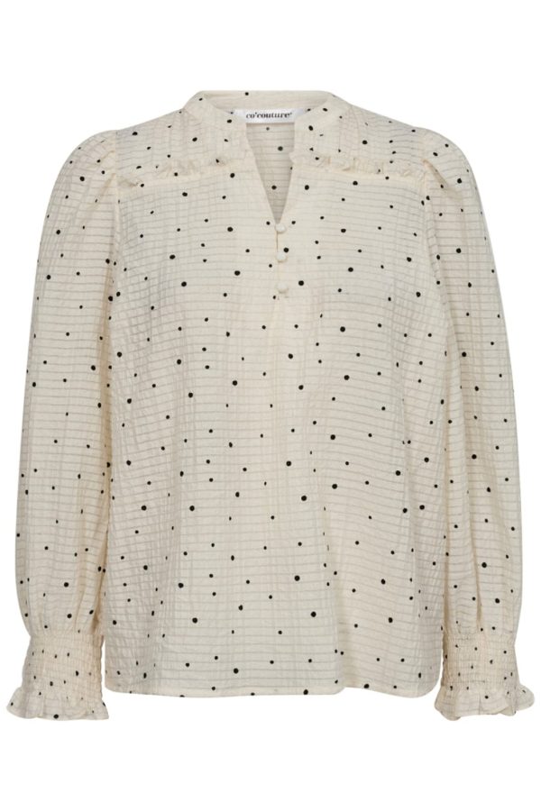 Co´couture - Tesscc Dot Ss Blouse 35552 - 11 Off White Fashion